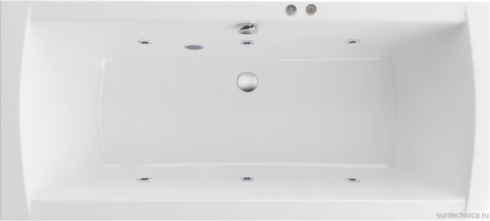 Акриловая ванна Excellent Aquaria Lux Slim Soft 180x80 см, встраиваемая, с гидромассажем, белая, с каркасом, со сливом-переливом