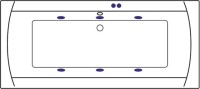 Акриловая ванна Excellent Aquaria Lux Slim Soft 180x80 см, встраиваемая, с гидромассажем, белая, с каркасом, со сливом-переливом