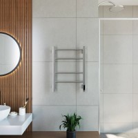 Полотенцесушитель электрический Grota Costa 430х600 NM EL 60x45 см, подключение справа, слева, скрытое подключение справа, матовый хром, лесенка