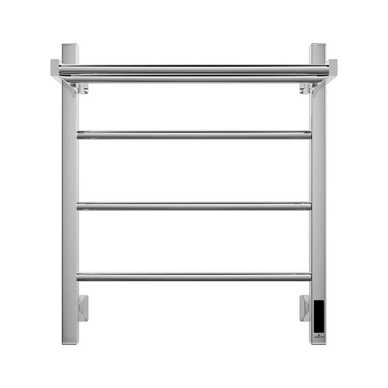 Полотенцесушитель электрический Grota App 530х600 NP EL 60x55 см, подключение справа, слева, скрытое подключение справа, глянцевый хром, лесенка, с полкой
