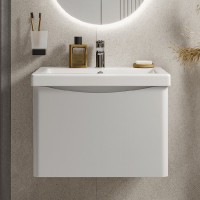 Тумба с раковиной Vigo Glem 70 подвесная, 1 ящик, глянцевая белая