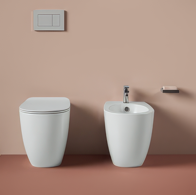 Биде напольное ArtCeram File 2.0 FLB004 01 00 глянцевое белое