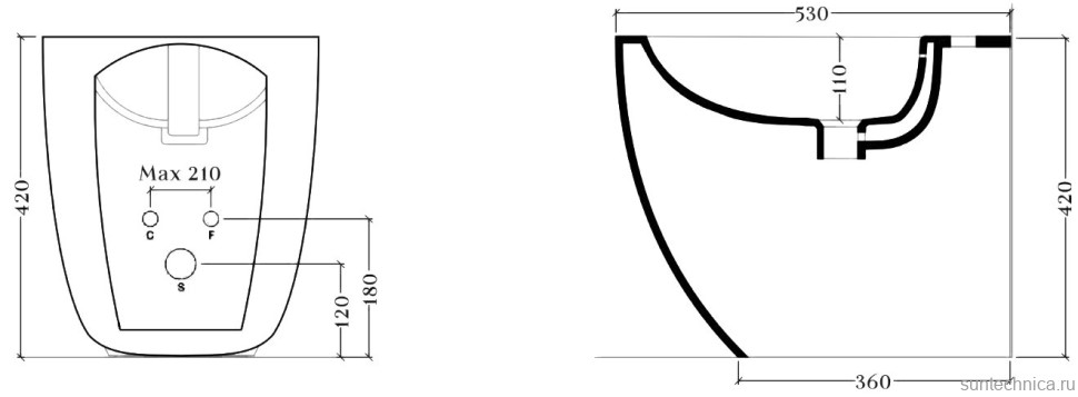 Биде напольное ArtCeram File 2.0 FLB004 01 00 глянцевое белое