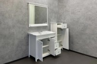 Тумба с раковиной Comforty Тбилиси 90 напольная, белый глянец