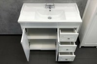 Тумба с раковиной Comforty Тбилиси 90 напольная, белый глянец