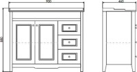 Тумба с раковиной Comforty Тбилиси 90 напольная, белый глянец