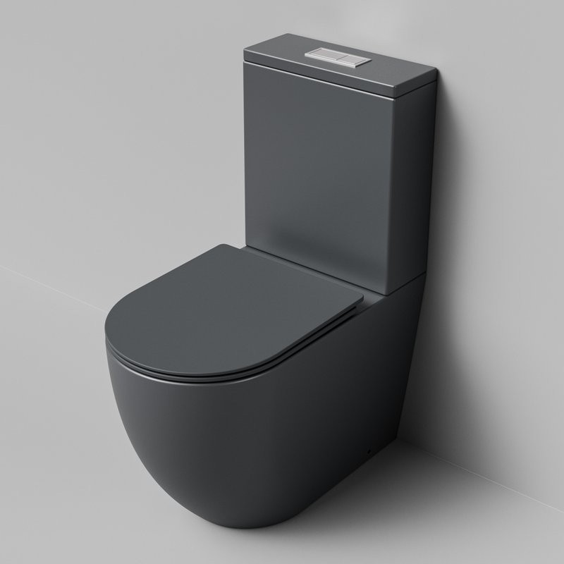 Унитаз-компакт напольный Grossman GR-4494GMSQ с микролифтом, серый матовый