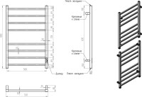 Полотенцесушитель электрический Двин L plaza neo 80х50, графит