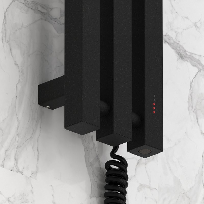 Полотенцесушитель электрический Сунержа Вердикт 4.0 15-0851-1210 120x15 см, подключение справа, скрытое подключение справа, темный титан муар, I-образный