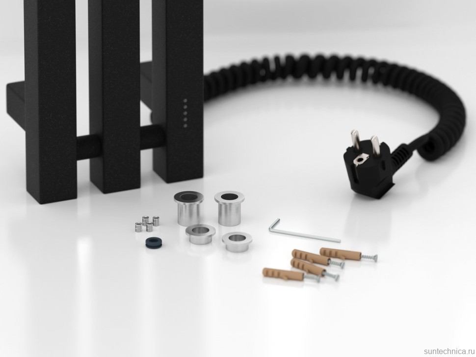 Полотенцесушитель электрический Сунержа Вердикт 4.0 15-0851-1210 120x15 см, подключение справа, скрытое подключение справа, темный титан муар, I-образный