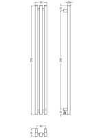 Полотенцесушитель электрический Сунержа Вердикт 4.0 15-0851-1210 120x15 см, подключение справа, скрытое подключение справа, темный титан муар, I-образный