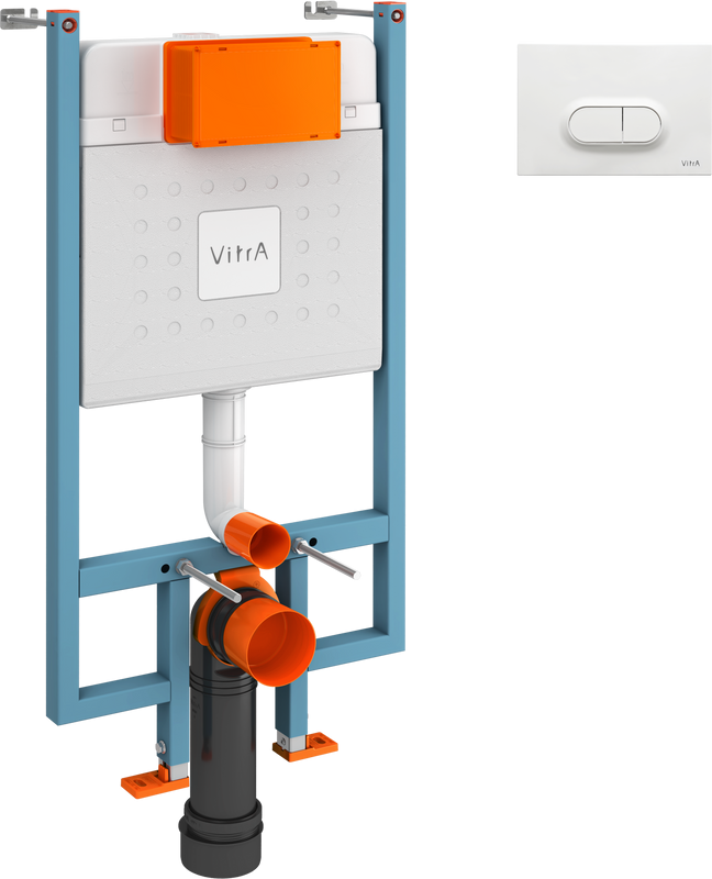 Система инсталляции для унитазов VitrA V-Fix Core 738-5800-01 с кнопкой смыва Loop 740-0500 белой глянцевой