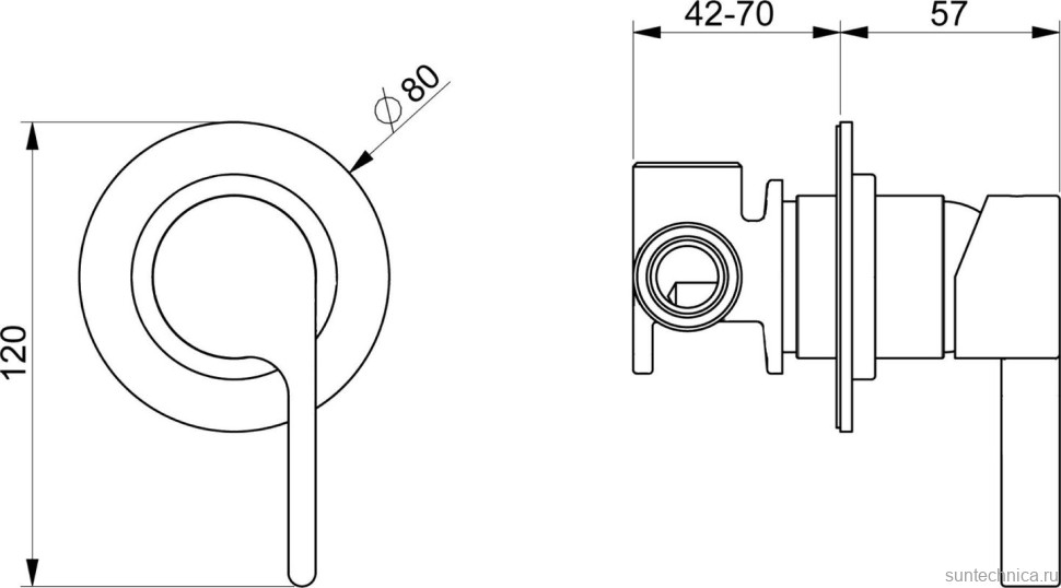 Встраиваемый смеситель для душа и ванны Webert DoReMi DoReMi DR880101015 С ВНУТРЕННЕЙ ЧАСТЬЮ, хром