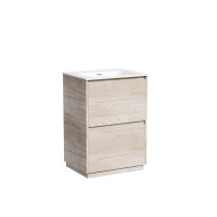 Тумба с раковиной Sancos Libra Floor 60 дуб галифакс натуральный, белая раковина CN7001