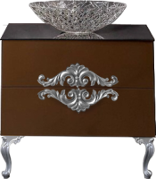 Тумба с раковиной Armadi Art NeoArt 80 шоколад, с ручками NeoArt серебро, с ножками