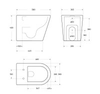 Унитаз приставной напольный BelBagno Flay BB1003CB-TOR/SC