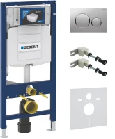 Система инсталляции для унитазов Geberit Duofix UP 320 111.300.00.5 с шумозиоляцией и кнопкой Sigma 20 115.882.JQ.1 хром матовый, хром глянцевый