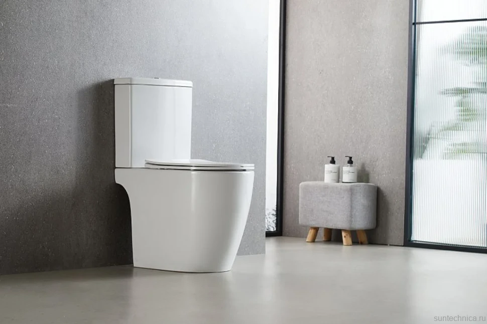 Унитаз-компакт напольный AZARIO Leo AZ-1253CT с микролифтом, безободковый