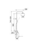 Душевая стойка РМС SUS124-009DK нержавеющая сталь