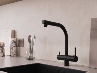 Смеситель для кухни Cersanit Crea 68223 матовый черный Смеситель для кухни Cersanit Crea 68223 матовый черный