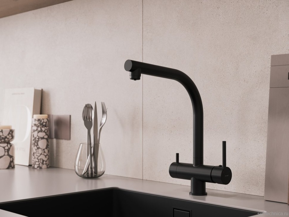 Смеситель для кухни Cersanit Crea 68223 матовый черный