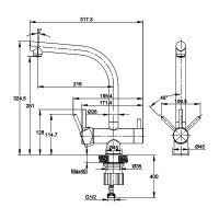 Смеситель для кухни Cersanit Crea 68223 матовый черный Смеситель для кухни Cersanit Crea 68223 матовый черный
