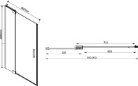 Душевая дверь в нишу Vincea Extra VDP-1E8090CL 80/90 см, стекло прозрачное, хром