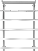 Полотенцесушитель электрический Secado Понтида 1 КСП, R 80x60 см, подключение справа, глянцевый хром, лесенка, с полкой