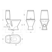 Унитаз-компакт напольный Sanita Кама стандарт глянцевый белый