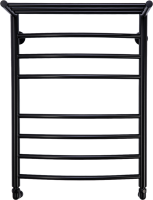 Полотенцесушитель водяной Comfysan Noumi W-8 80х50 80x55 см, черный матовый, лесенка, с полкой