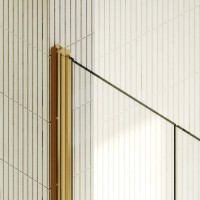 Душевая дверь в нишу Maybahglass MGD-424-3 99 см, профиль матовое золото, стекло прозрачное