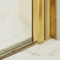 Душевая дверь в нишу Maybahglass MGD-424-3 99 см, профиль матовое золото, стекло прозрачное