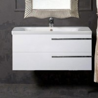 Тумба с раковиной Armadi Art NeoArt 100 white с ручками Luce хром