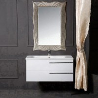 Тумба с раковиной Armadi Art NeoArt 100 white с ручками Luce хром