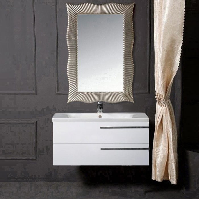 Тумба с раковиной Armadi Art NeoArt 100 white с ручками Luce хром