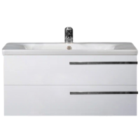 Тумба с раковиной Armadi Art NeoArt 100 white с ручками Luce хром