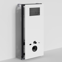 Система инсталляции для унитазов Wasserkraft Abens 20TLT.010.ME.WH.MB04 с кнопкой смыва матовой черной