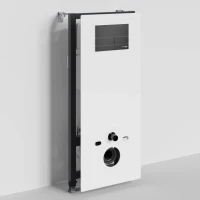 Система инсталляции для унитазов Wasserkraft Abens 20TLT.010.ME.WH.MB04 с кнопкой смыва матовой черной