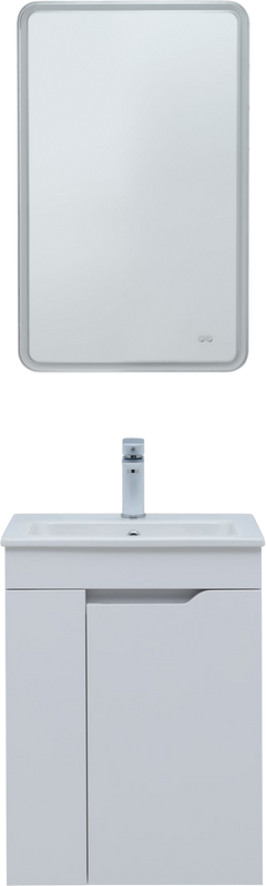 Мебель для ванной комнаты Aquanet Практика 50 с дверцами, белая матовая