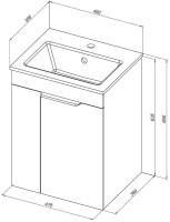 Мебель для ванной комнаты Aquanet Практика 50 с дверцами, белая матовая