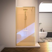 Душевая перегородка Veconi Korato KR81GС-120-09-C4 120 см, профиль брашированное золото, стекло хамелеон