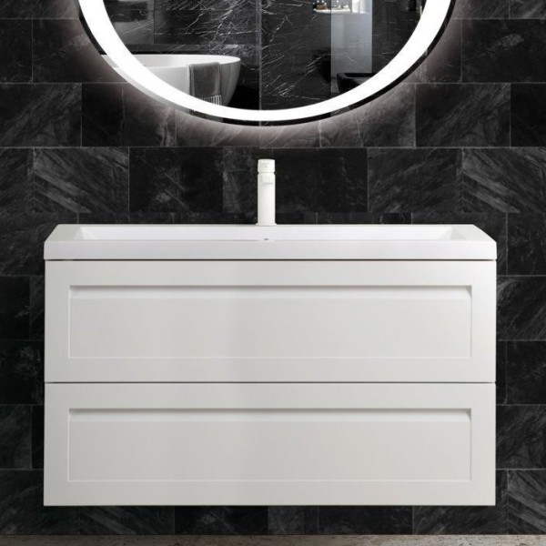 Тумба под раковину Art&Max Platino 100 подвесная, белая матовая, под раковину AM7117-100