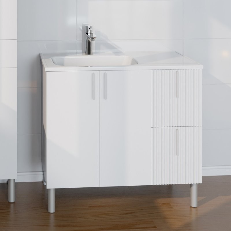 Мебель для ванной комнаты СаНта Вега 90 напольная, белая