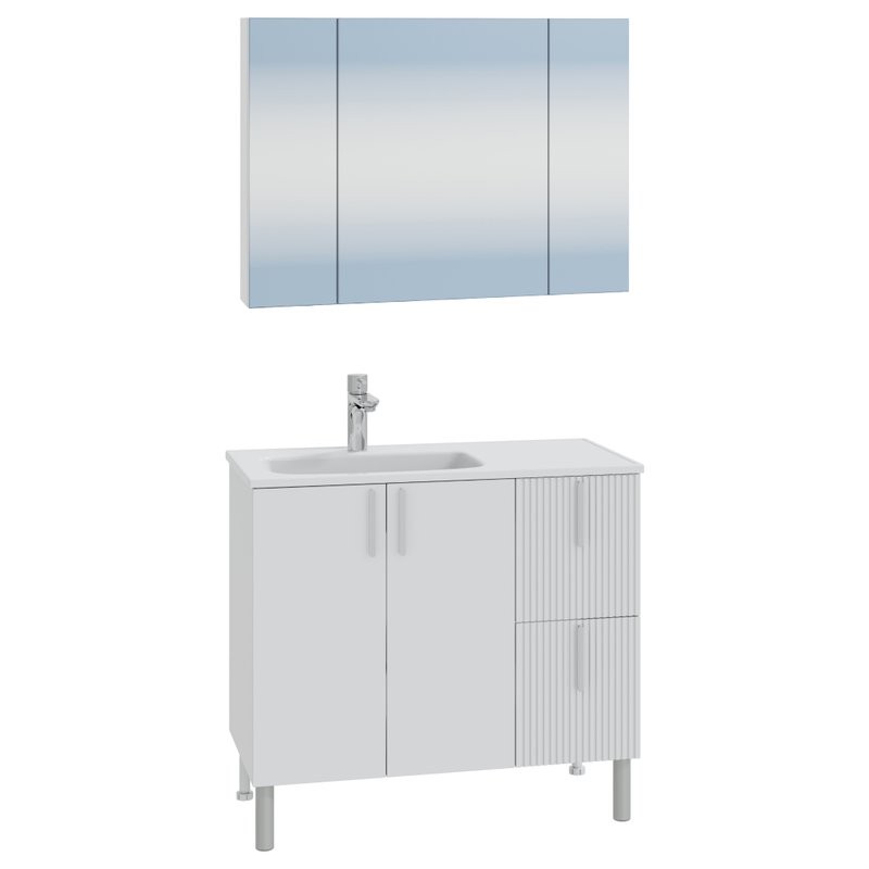 Мебель для ванной комнаты СаНта Вега 90 напольная, белая