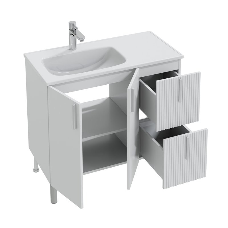 Мебель для ванной комнаты СаНта Вега 90 напольная, белая