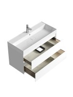 Тумба под раковину без столешницы Aqwella 5 stars Geometria 100 подвесная, 2 ящика, белая