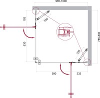 Душевой уголок BelBagno Kraft AH-22-100/80-C-Cr R