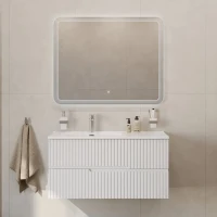 Мебель для ванной комнаты Cezares Duet 100 L bianco lucido, раковина Cezares CZR-8095-100-L