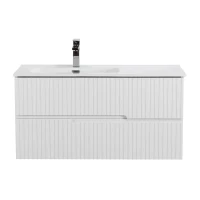 Мебель для ванной комнаты Cezares Duet 100 L bianco lucido, раковина Cezares CZR-8095-100-L
