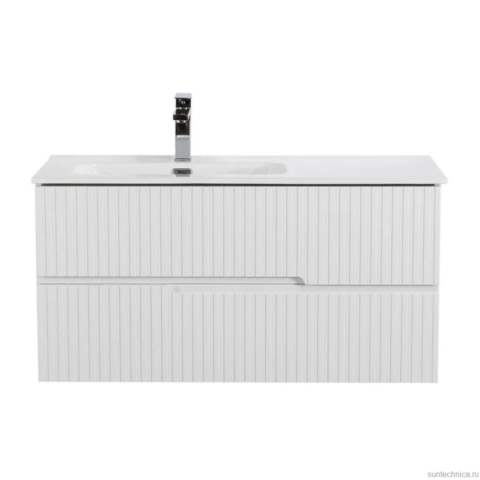 Мебель для ванной комнаты Cezares Duet 100 L bianco lucido, раковина Cezares CZR-8095-100-L